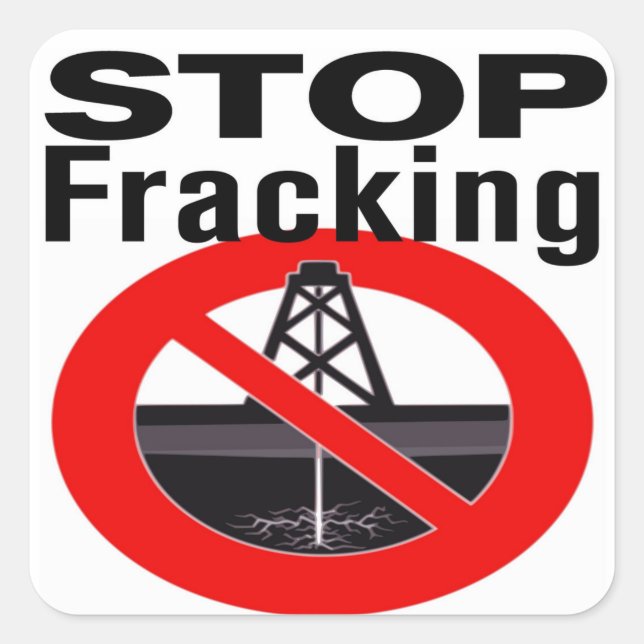 Adesivo Quadrado Parar de Fracking em Todo Lugar (Frente)