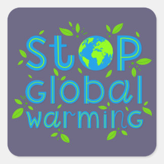 Adesivo Quadrado Parar o aquecimento global