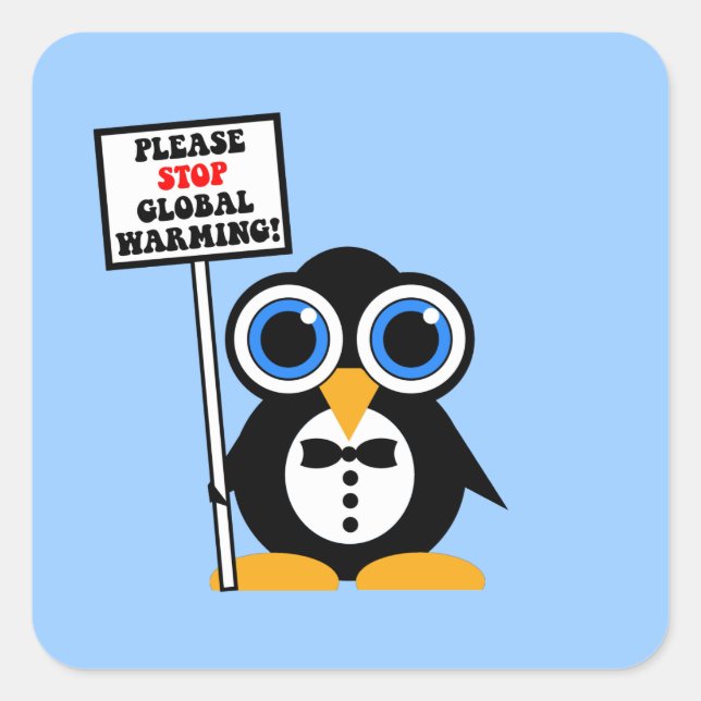 Adesivo Quadrado parar o aquecimento global (Frente)