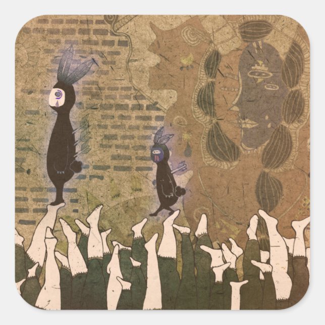 Adesivo Quadrado Parar os passos de 2012 (Frente)