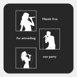 Adesivo Quadrado Parceiro Aniversário triplicou o divertido negro m