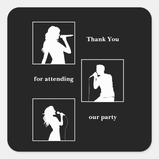 Adesivo Quadrado Parceiro Aniversário triplicou o divertido negro m (Frente)