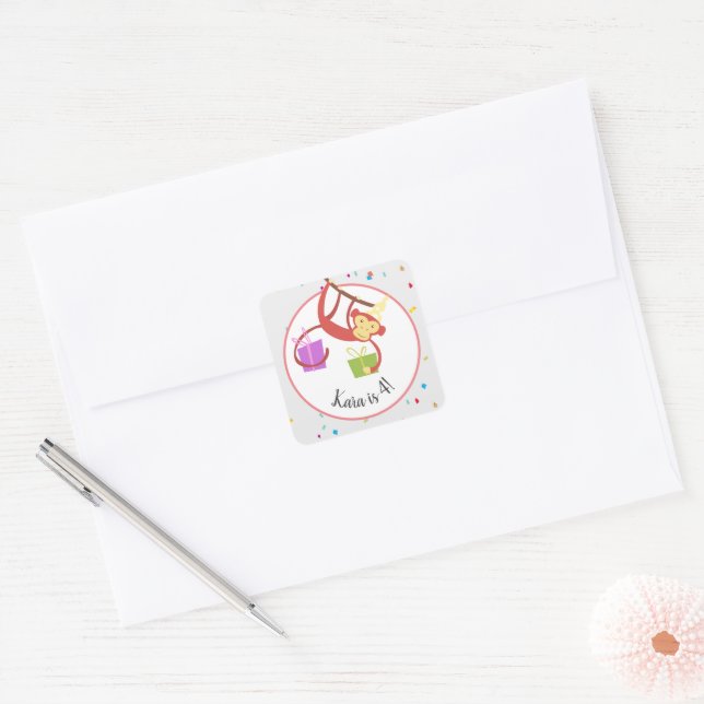 Adesivo Quadrado Parceiros Aniversário (Envelope)