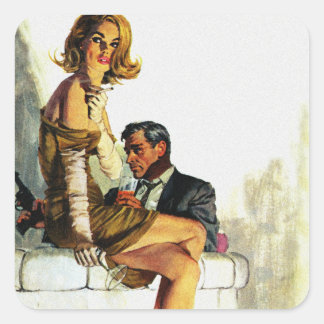 Adesivo Quadrado Parceiros do Crime Vintage Pulp Magazine Cobrir Ar