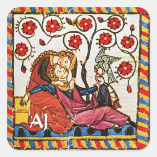 ADESIVO QUADRADO PARCHE DE DIA DE OS NAMORADOS DE AMOR ETERNO