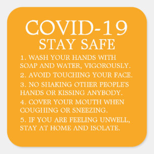 Adesivo Quadrado Parecer do Covid-19