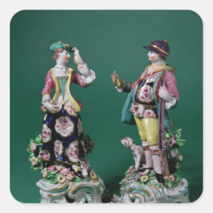 Adesivo Quadrado Pares de figuras do arco de um desportista