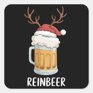 Adesivo Quadrado Pares engraçados Reinbeer Natal Correspondência Fe