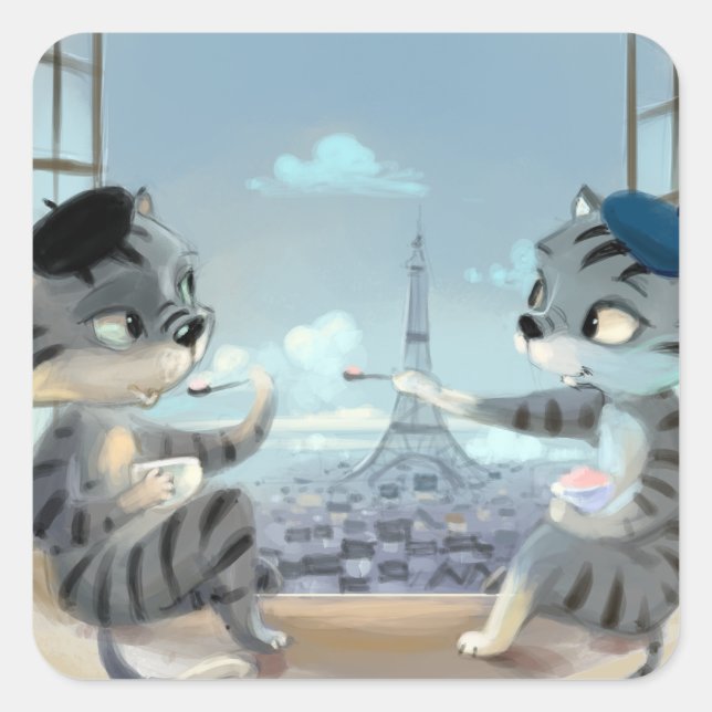 Adesivo Quadrado Paris por Clássicos Clássicos do Dia (Frente)