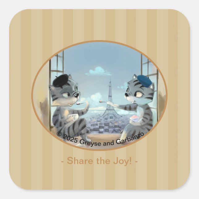 Adesivo Quadrado Paris por dia Clássicos Padrões Clássicos - Joy (Frente)