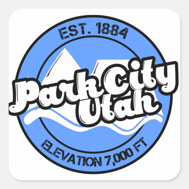 Adesivo Quadrado Park City Utah Blue Mountain Circle Sticker (Frente)