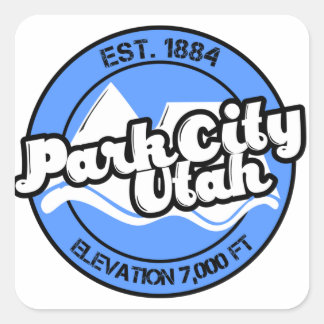 Adesivo Quadrado Park City Utah Blue Mountain Circle Sticker