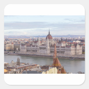 Adesivo Quadrado Parlamento húngaro Budapeste por dia