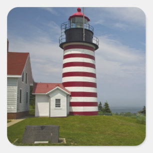 Adesivo Quadrado Parque Estadual do Farol West Quoddy Head é o