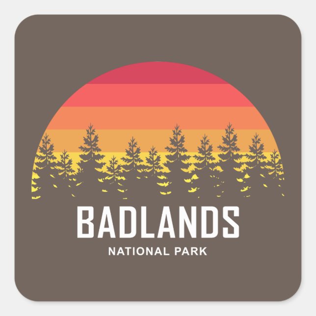Adesivo Quadrado Parque Nacional Badlands (Frente)