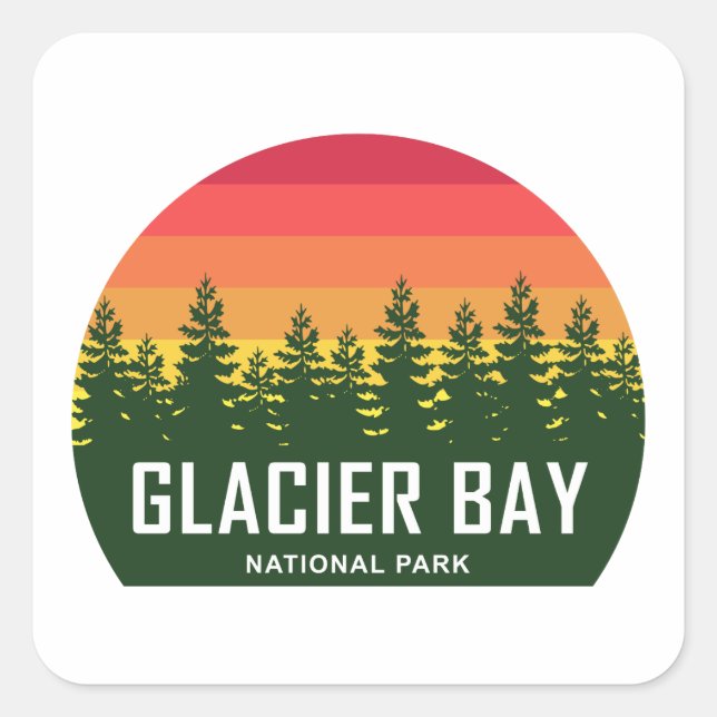 Adesivo Quadrado Parque Nacional da Baía de Glacier (Frente)