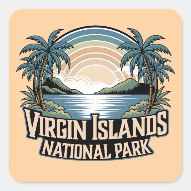 Adesivo Quadrado Parque Nacional das Ilhas Virgens (Frente)