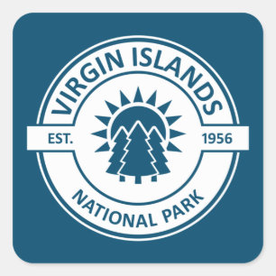 Adesivo Quadrado Parque Nacional das Ilhas Virgens Sun Trees