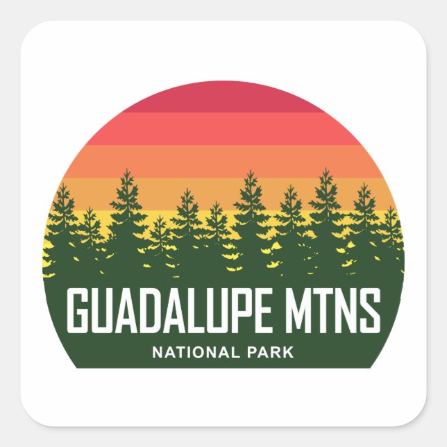 Adesivo Quadrado Parque Nacional das Montanhas Guadalupe (Frente)