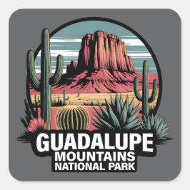 Adesivo Quadrado Parque Nacional das Montanhas Guadalupe Texas