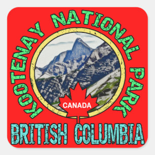 Adesivo Quadrado Parque nacional de Kootenay, Columbia Britânica