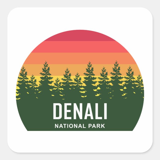 Adesivo Quadrado Parque Nacional Denali (Frente)