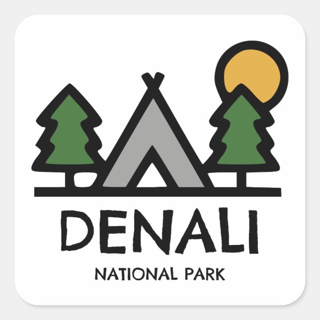 Adesivo Quadrado Parque Nacional Denali (Frente)