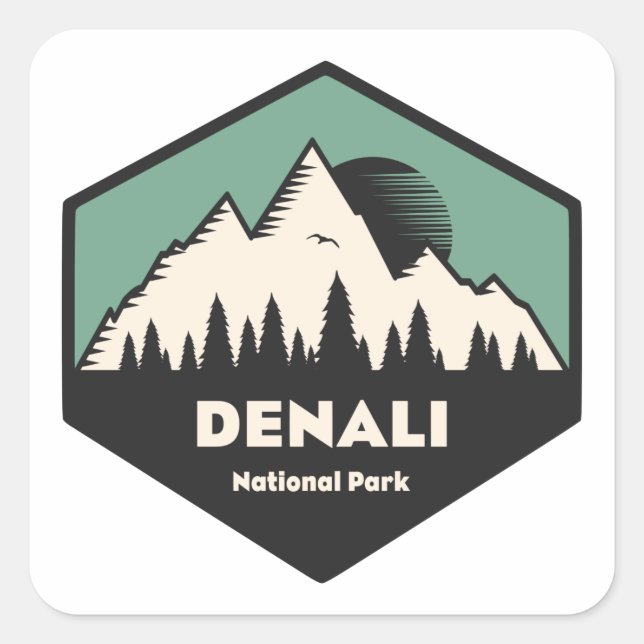 Adesivo Quadrado Parque Nacional Denali (Frente)