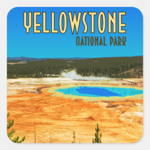 Adesivo Quadrado Parque Nacional do Grande Prismático Yellowstone V