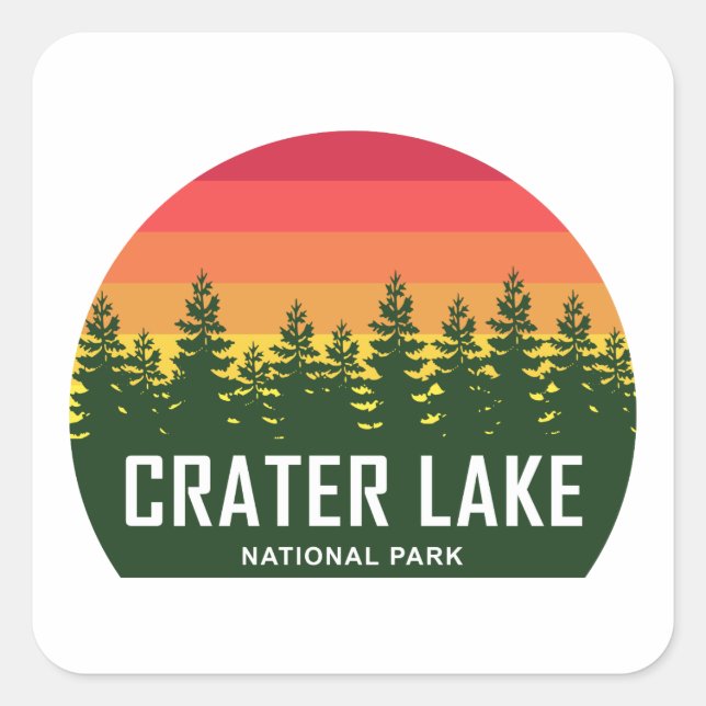 Adesivo Quadrado Parque Nacional do Lago Crater (Frente)