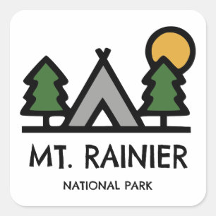 Adesivo Quadrado Parque Nacional do Mt. Rainier