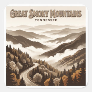 Adesivo Quadrado Parque Nacional Great Smoky Mountains Gatlinburg