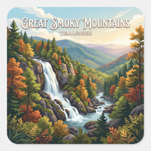 Adesivo Quadrado Parque Nacional Great Smoky Mountains Gatlinburg E