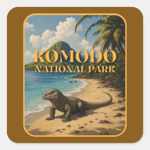 Adesivo Quadrado Parque Nacional Komodo Indonésia