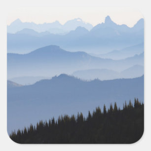 Adesivo Quadrado Parque Nacional Monte Rainier  Montanhas Cascade