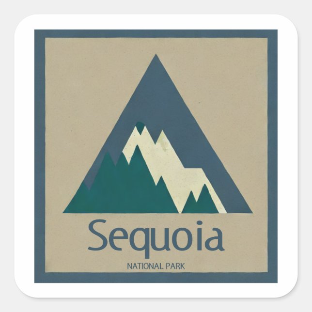 Adesivo Quadrado Parque Nacional Sequoia Rústico (Frente)