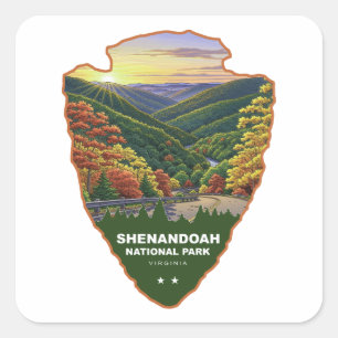 Adesivo Quadrado Parque Nacional Shenandoah Arrowhead