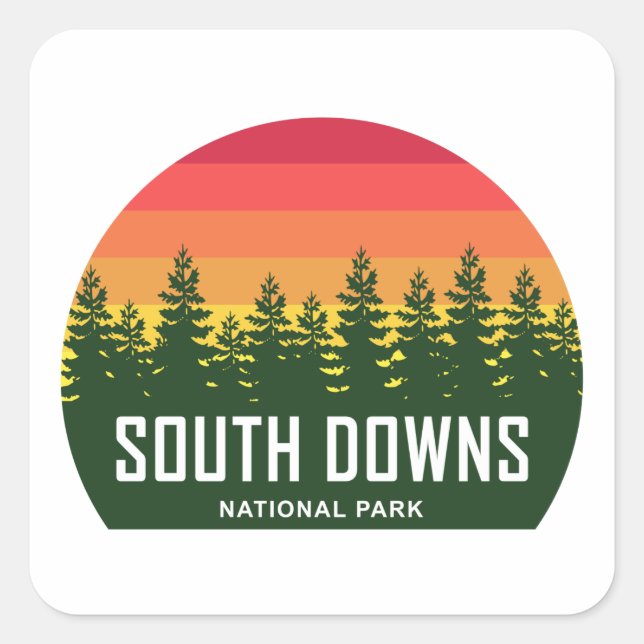 Adesivo Quadrado Parque Nacional South Downs (Frente)