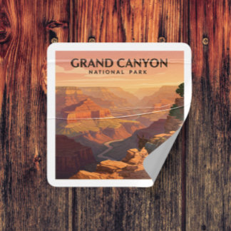 Adesivo Quadrado Parque Nacional Vintage Grand Canyon