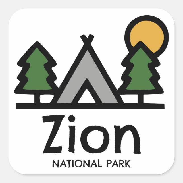 Adesivo Quadrado Parque Nacional Zion (Frente)