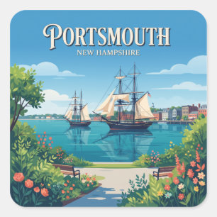 Adesivo Quadrado Parque Prescott na Orla Fluvial de Portsmouth New