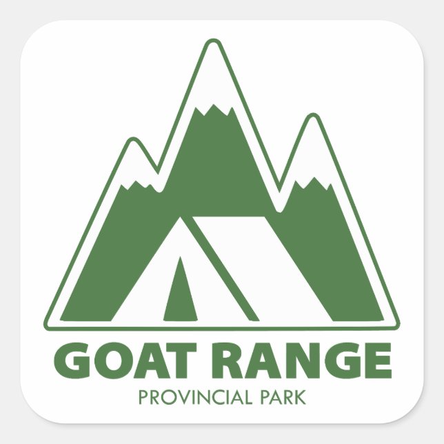 Adesivo Quadrado Parque Provincial Goat Range Montanhas Camping (Frente)