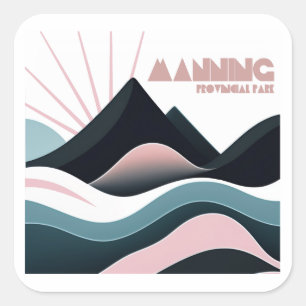 Adesivo Quadrado Parque Provincial Manning Colored Hills