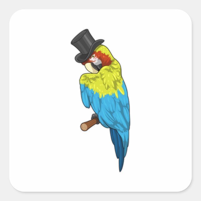 Adesivo Quadrado Parrot with Cylinder (Frente)