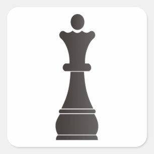 Adesivo Quadrado Parte de xadrez preta da rainha