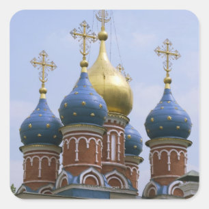 Adesivo Quadrado Parte superior da igreja ortodoxo russo em Rússia