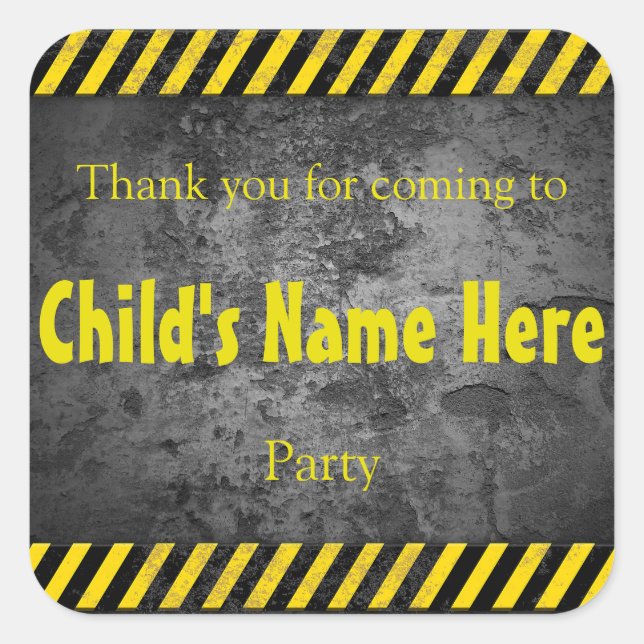 Adesivo Quadrado Parte temática da construção (Frente)