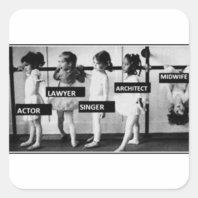 Adesivo Quadrado parteiras são diferentes (Frente)