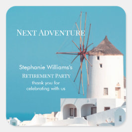 Adesivo Quadrado Partido da Reforma de Destino Azul Branco Grego