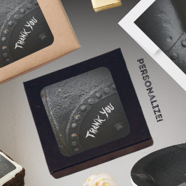 Adesivo Quadrado Partido de homem minimalista de metal negro